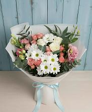 Букет цветов из:  Розы, Лизиантусы и Хризантемы в Кувандыке