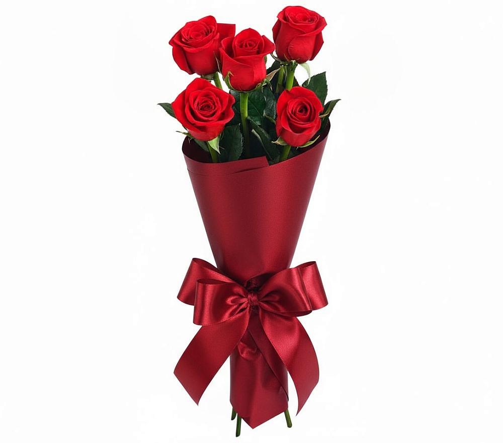 Букет 5 Красных роз Эдлесс Лав в Кувандыке