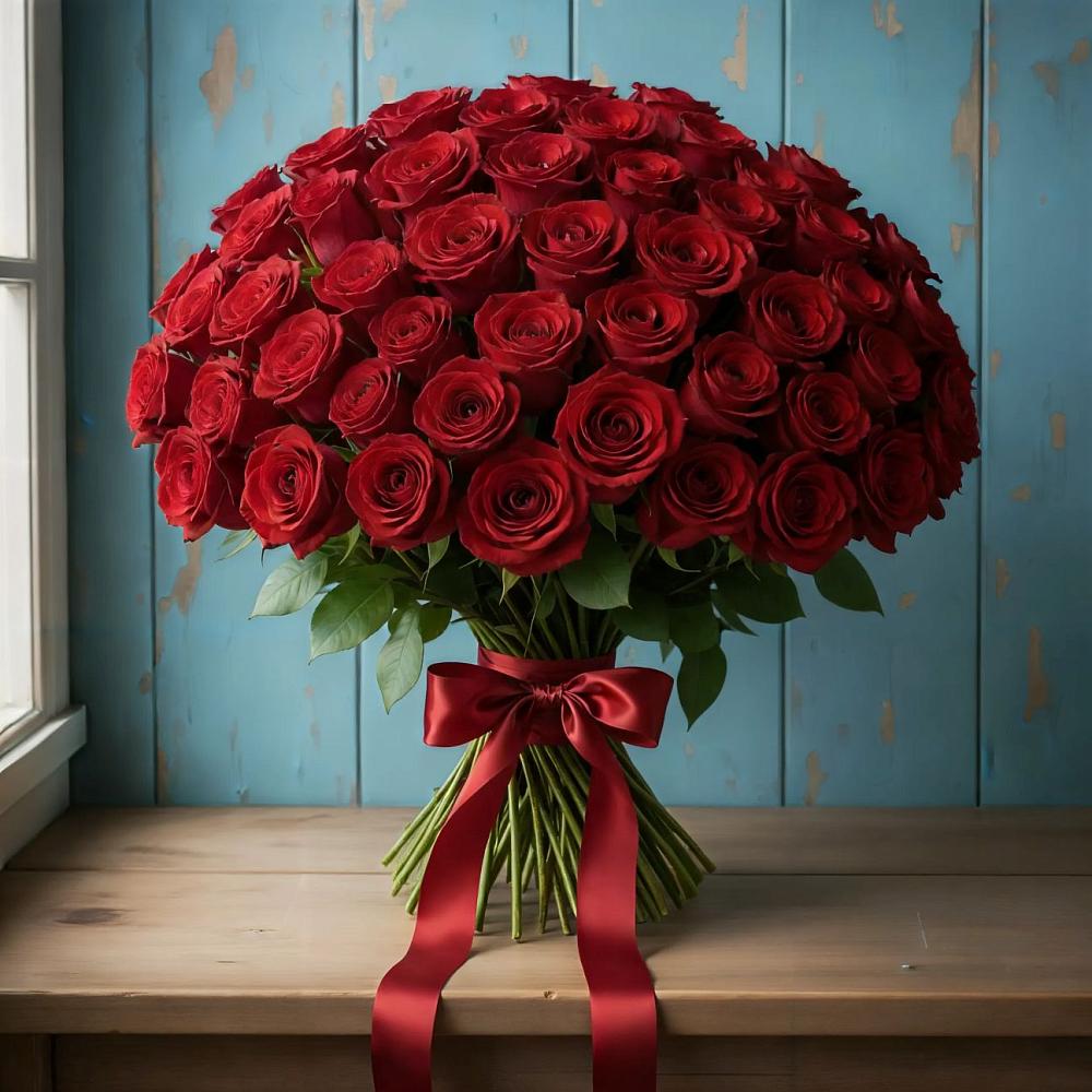 Букет Красные розы Блэк Меджик в Кувандыке