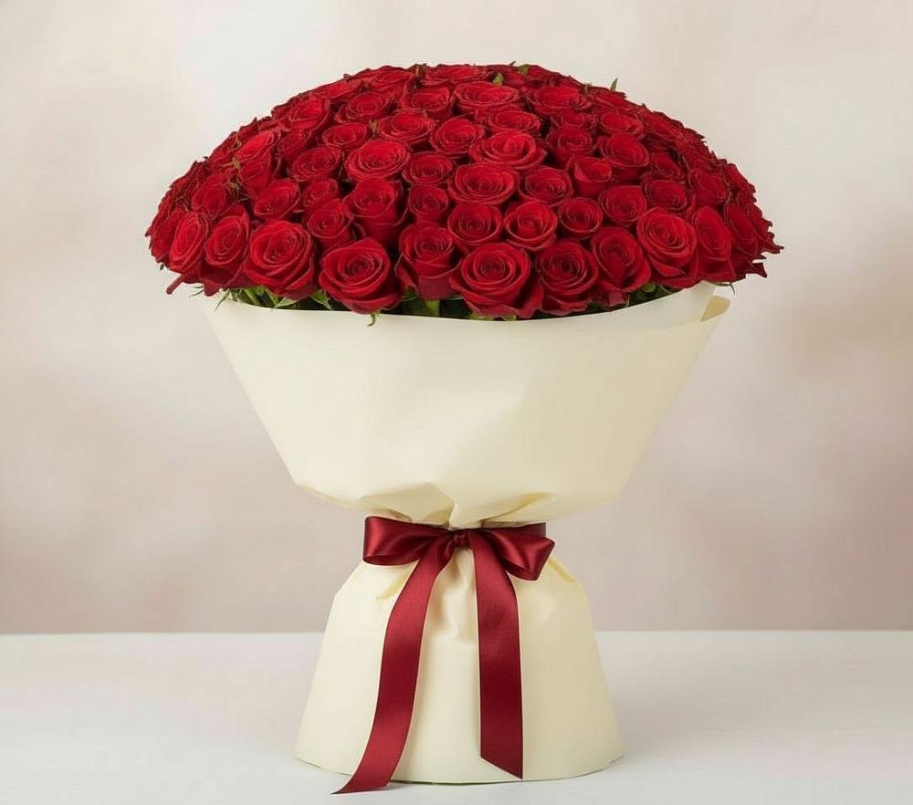 Букет 101 Красная роза Милано в Кувандыке