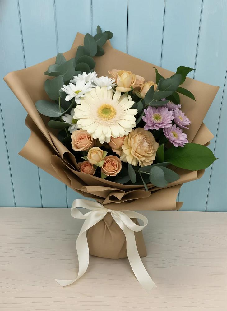 Букет цветов из: Герберы и Хризантемы в Кувандыке