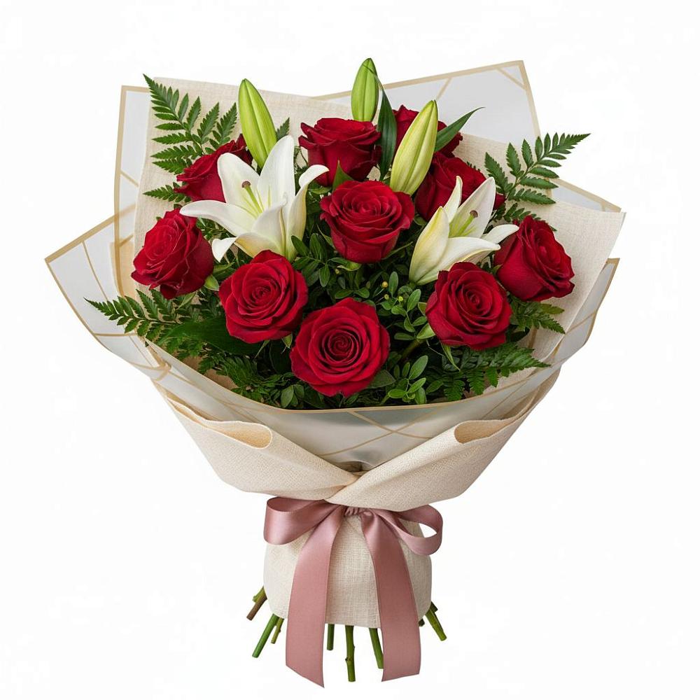 Букет цветов из: Лилии и Розы в Кувандыке