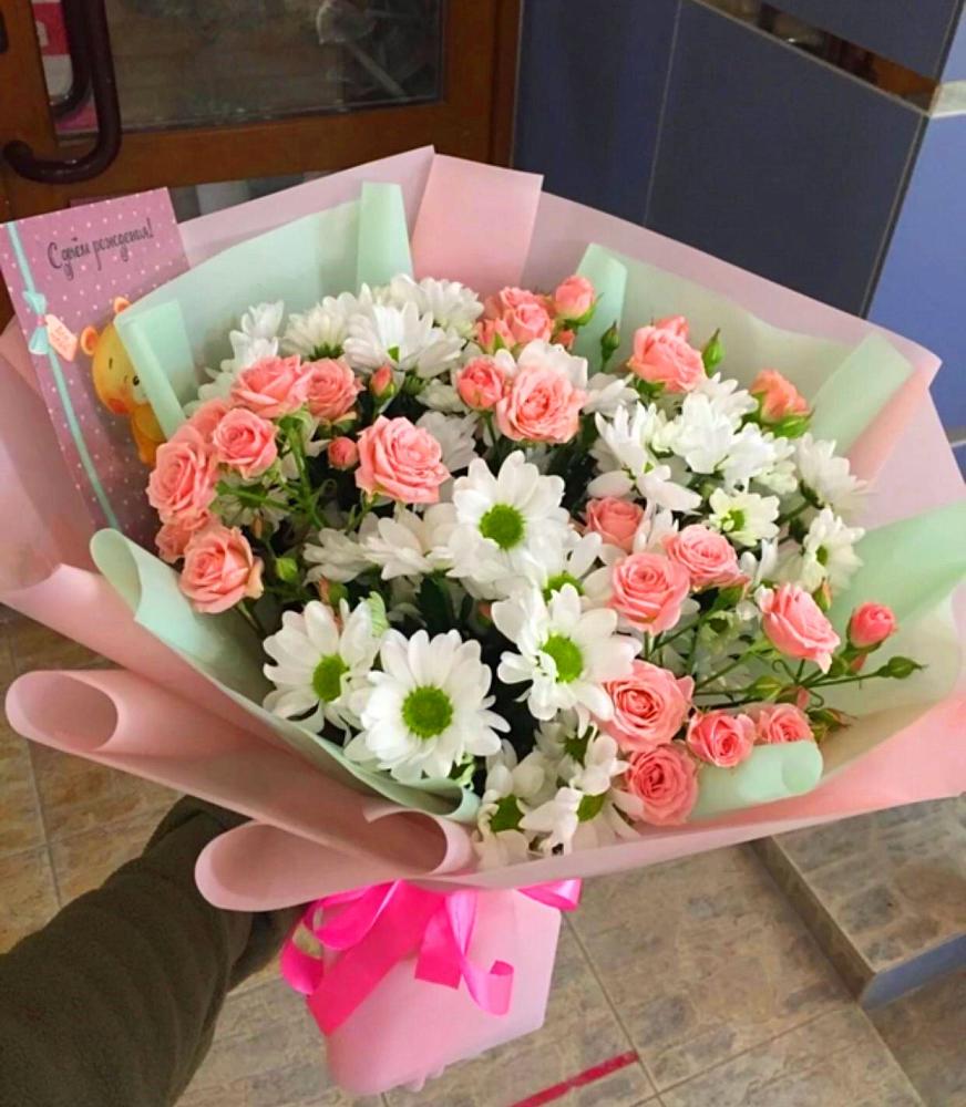 Букет цветов из: Розы и Хризантемы в Кувандыке