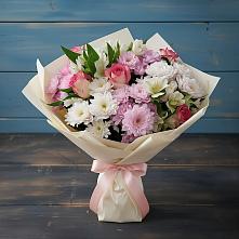 Букет цветов из:  Хризантемы, Альстромерии и Розы в Кувандыке