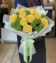 Букет цветов из:  Хризантемы и Розы в Кувандыке