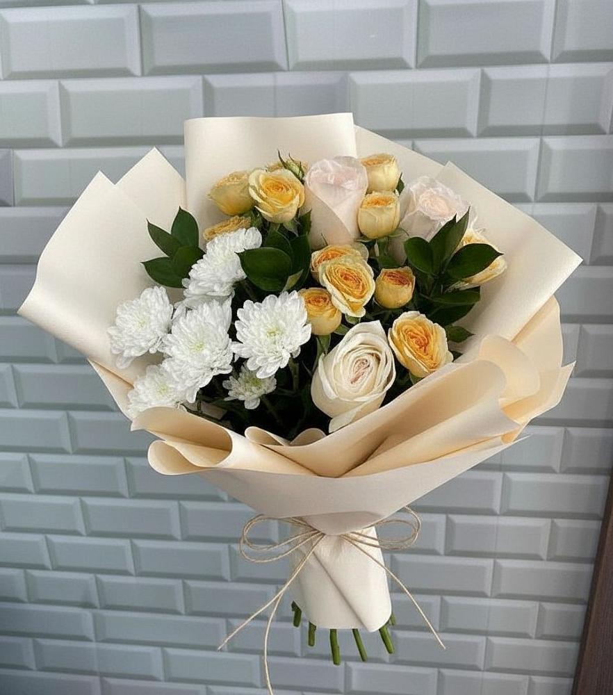 Букет цветов из: Розы и Хризантемы в Кувандыке