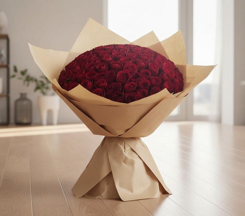 Букет 101 Красная роза в Кувандыке